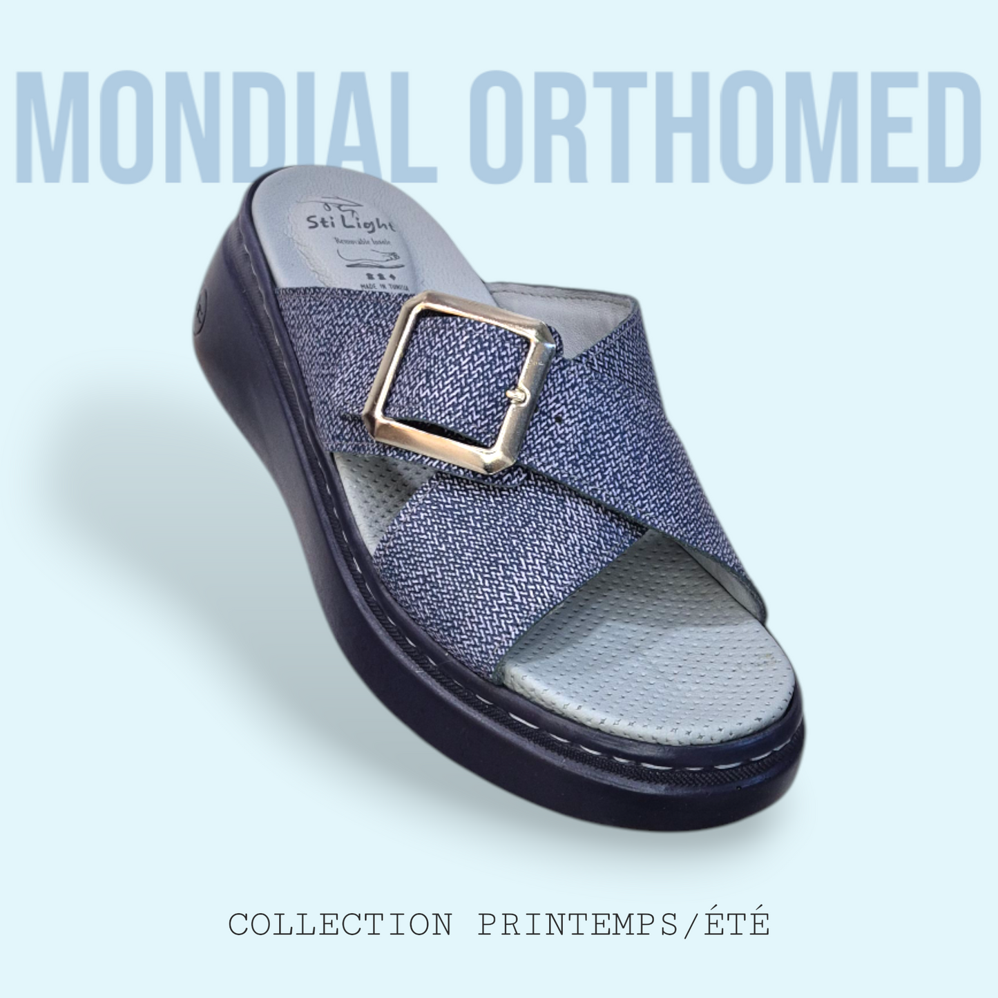 CLAQUETTE FEMME BLEU JEAN STI AL05