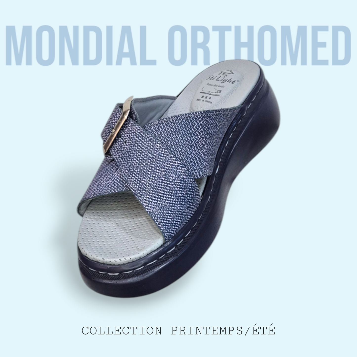 CLAQUETTE FEMME BLEU JEAN STI AL05